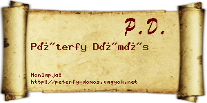 Péterfy Dömös névjegykártya